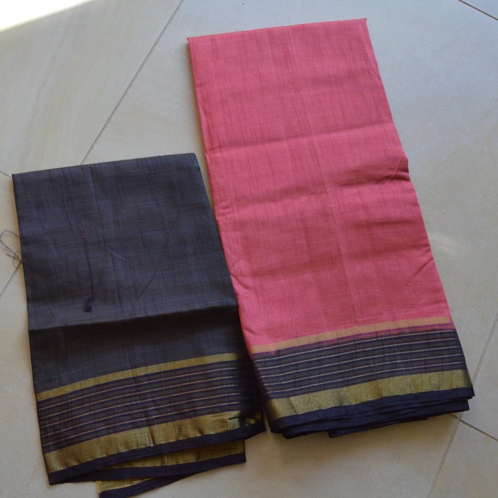 **** TRADITIONAL PINK SILK SARI NEW + FREE GIFT****